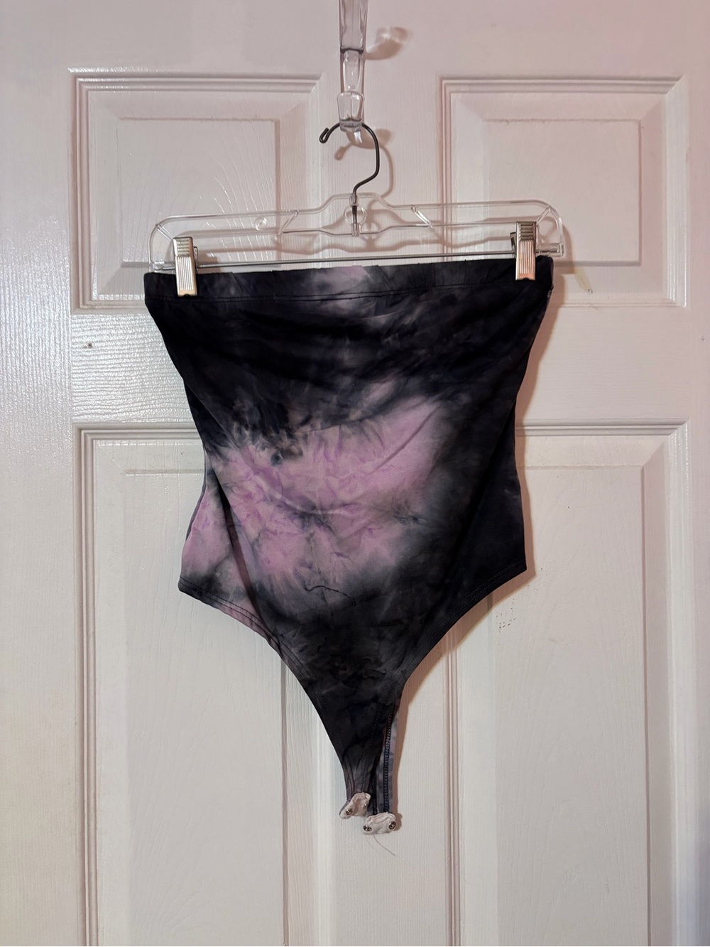 Tie-Dye Stretch High-Waist Kids Bottoms in Black & Purple